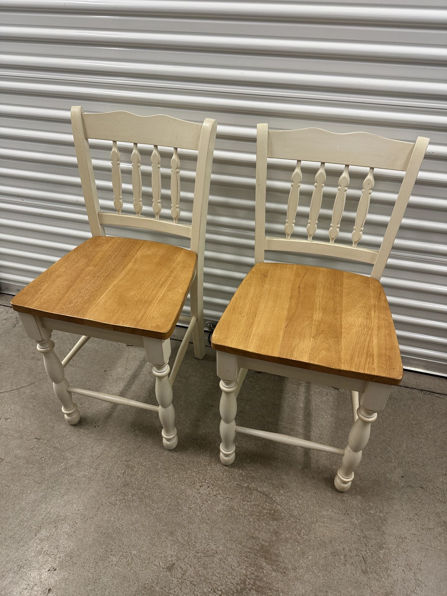 Solid Wood Bar Stools Set Of 2