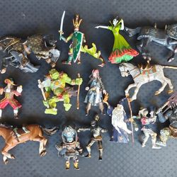 Dinosaurs and medieval toys