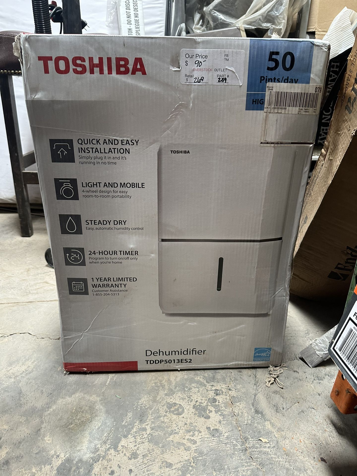 TOSHIBA Dehumidifier / Frigidaire Gallery Dehumidifier (Similar specs)