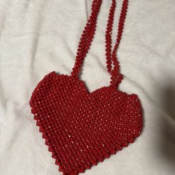 Beaded heart bag