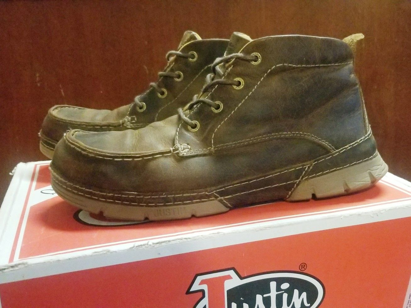 Justin Tobar Brown 4 Eye Steel Toe Men's Workboots 11D