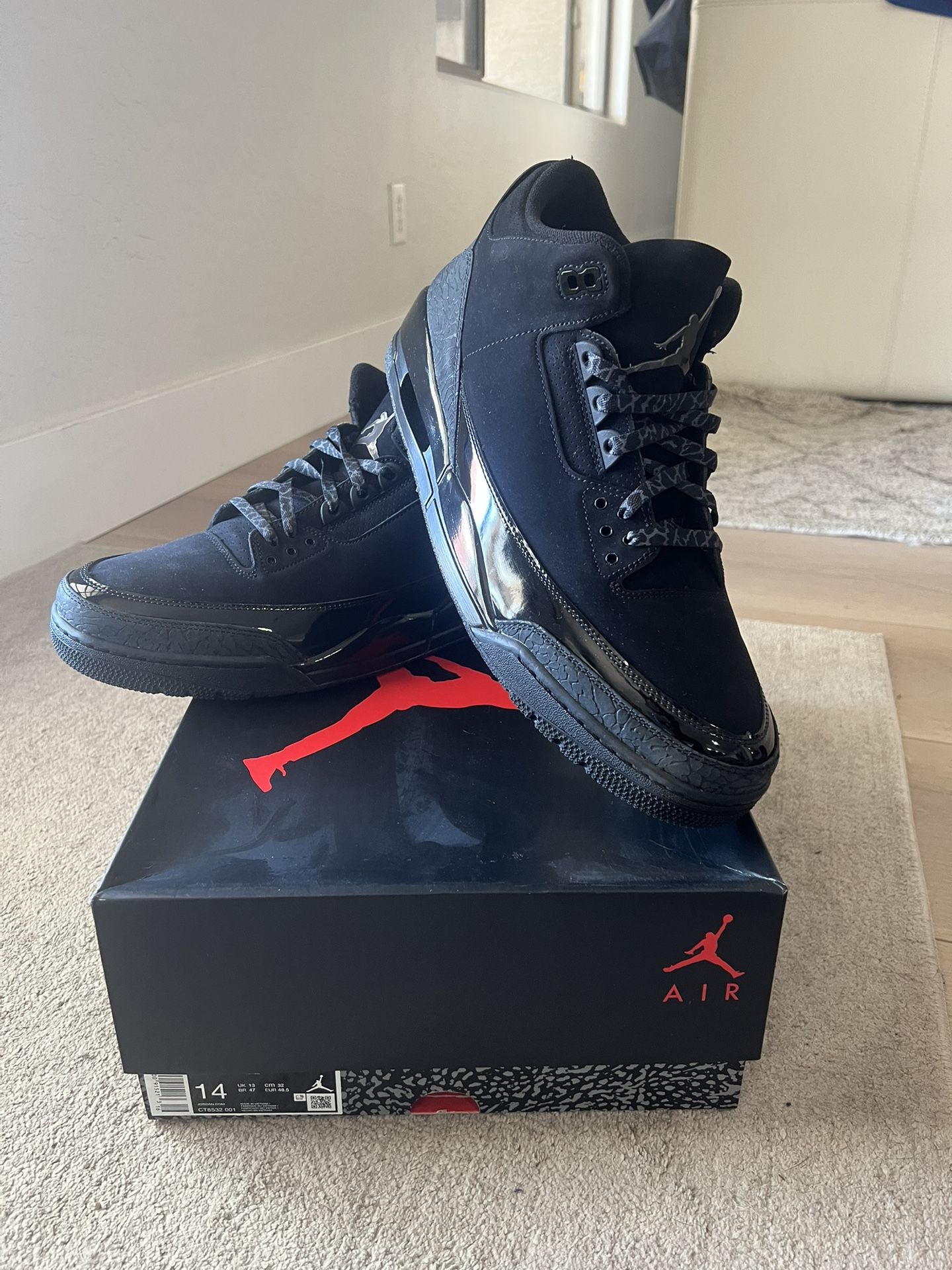 Jordan 3 Retro “Black Cat” Size 14