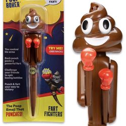 Punching/Farting/Boxing Pen - Poop Emoji Poop Toy - Real Fighting & Fart Sounds – Control the Levers to Make His Arms Punch - Funny Gifts for Kids & T