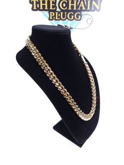 Gold Chain Cuban Link - 16mm 24" / 26" *High-Grade Piece* 14k Stamp Clip Style Clasp (Big Chain)