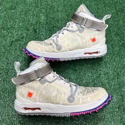 OFF WHITE X NIKE AIR FORCE 1 MID WHITE SIZE 10