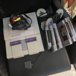 Super Nintendo, Missing Power Cord, With Games