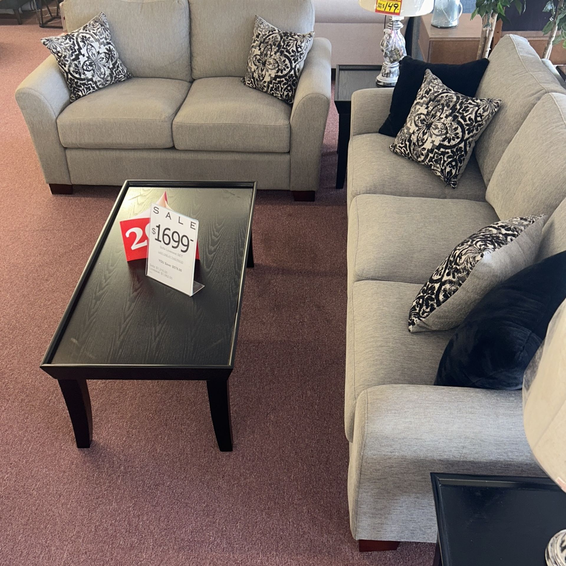 💥HUGE Blowout Furniture Sale!💥 Brand New Gray Sofa Loveseat Set W/ Accent Pillows! $50 Down Takes It Home Today!
