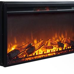 Electric 36-inch fireplace insert for TV stands or wall units. Beautiful LED flame with gentle heating for small to medium rooms.  ✔ Works great ✔ LED