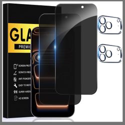 Privacy Screen Protector For IPhone 17 Promax With Camera Lens Protector, 6.9 Inch Tempered Full Screen Glass Accessories, Anti-Spy, Bubble Free, Case