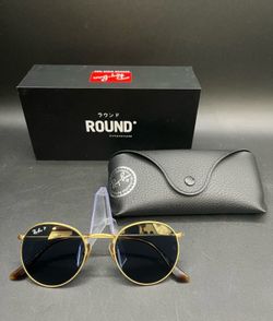 Ray-Ban RB8247 Titanium Polarized Round Gold Sunglasses *4879