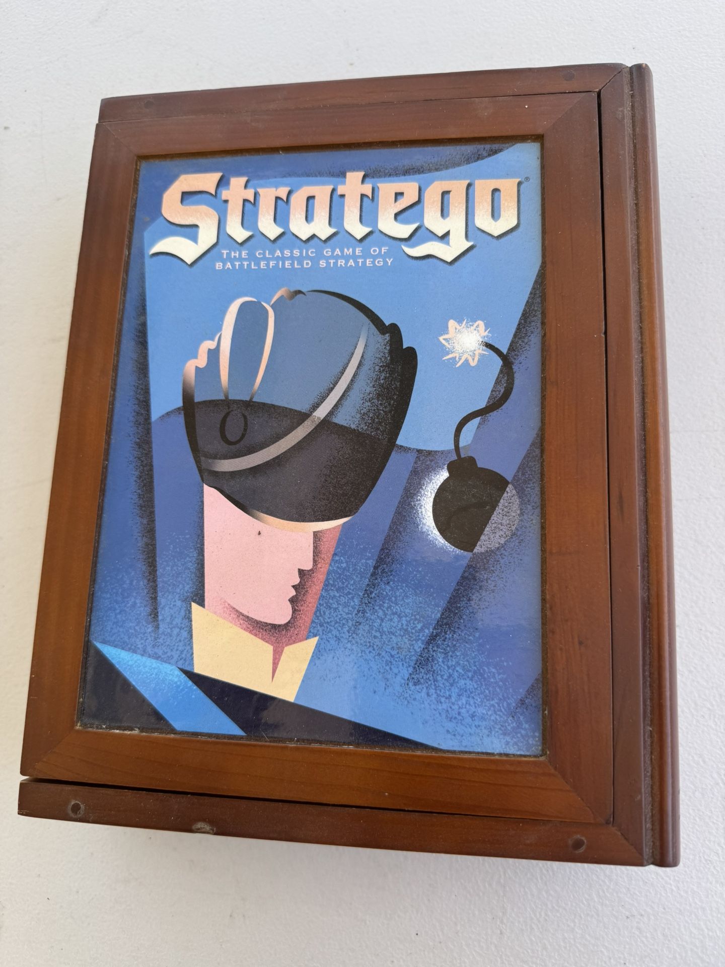 Stratego Board Game Wood Box Case Vintage