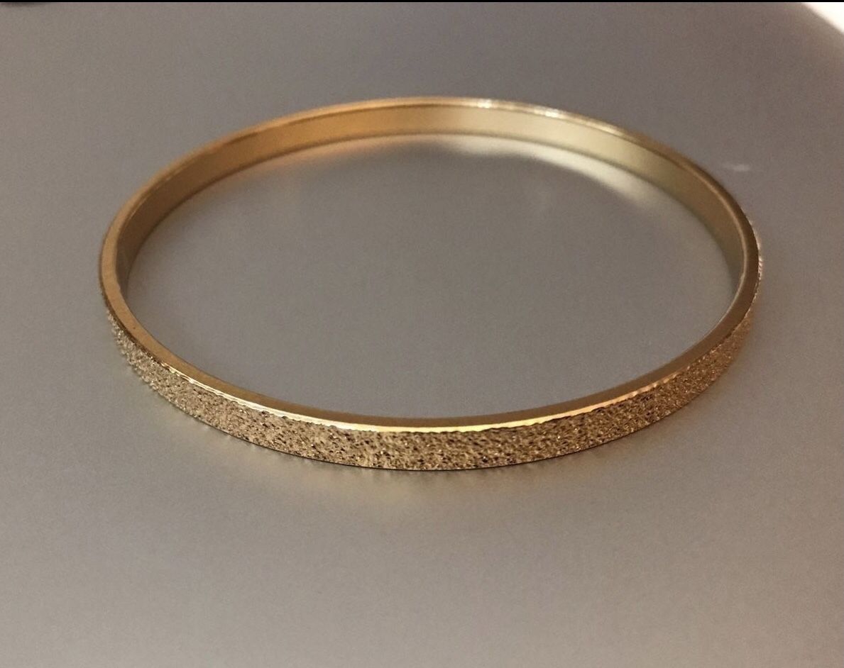 Vintage Monet Textured Gold Plated Bangle Bracelet Signed