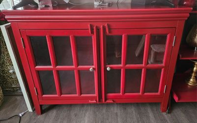 3  Red Decorative tables (together or separate) + others items.