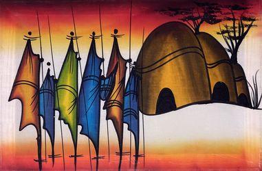 African Batik Painting - 14”x21” (Imported From Kenia)