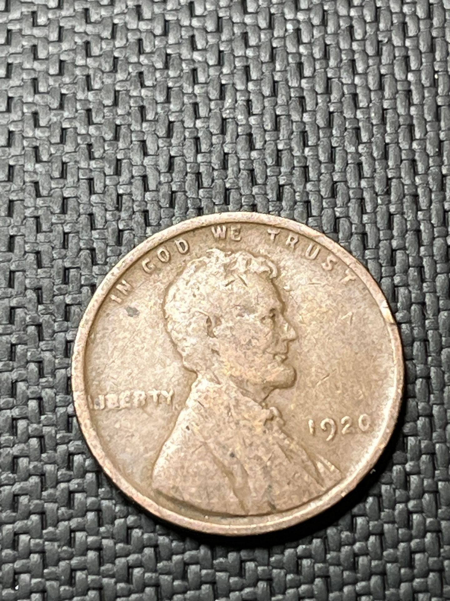 1920 Lincoln Wheat Cent Penny Coin 
