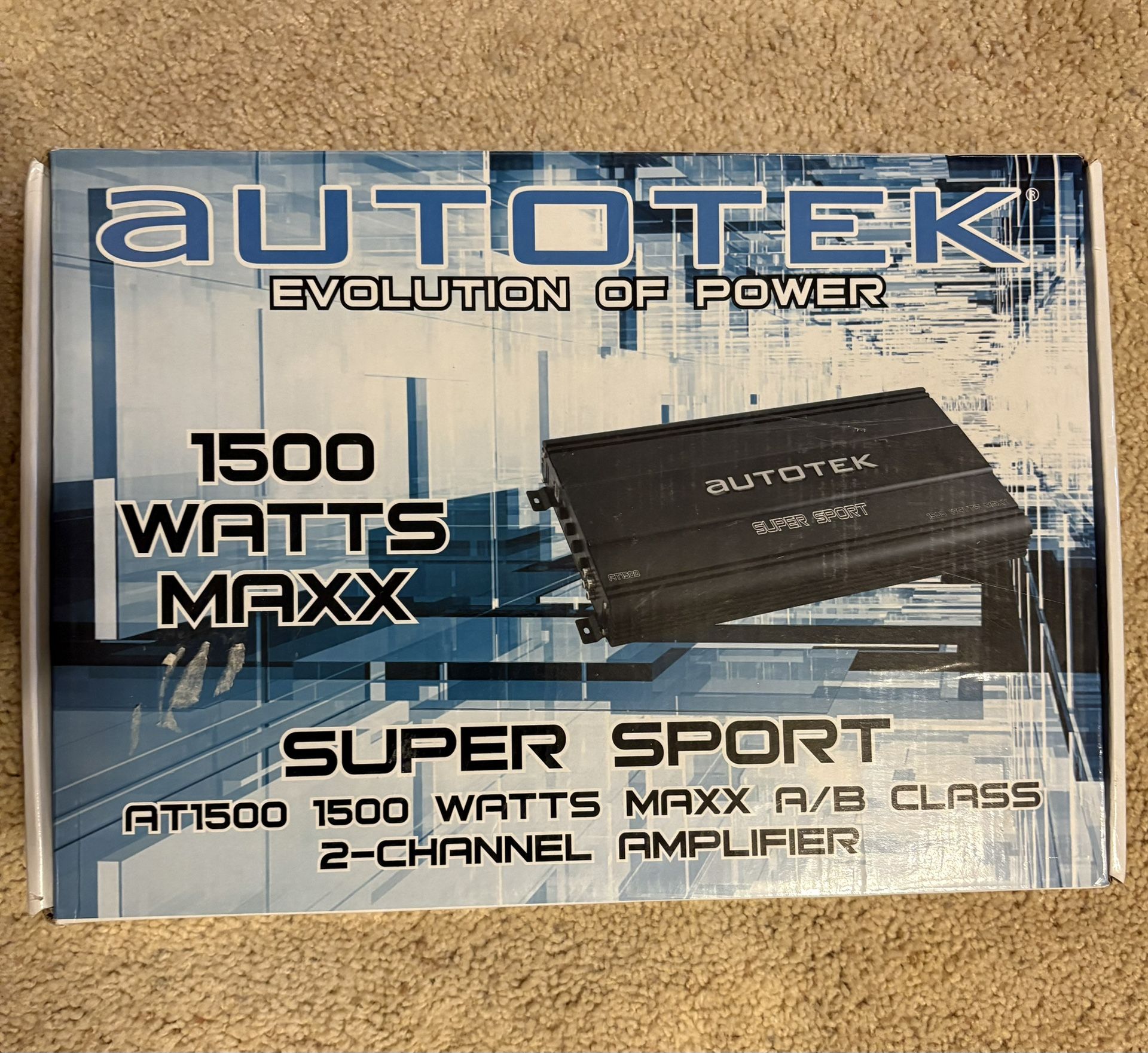 Autotek 1500 Watt Maxx Super Sport AT1500. A/B Class 2 Channel Amplifier