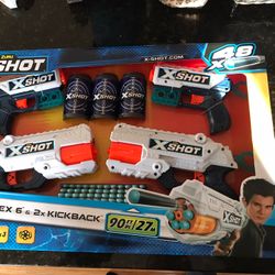 Zuru XShort NERF Gun 2X Reflect6 & 2X Kickback (total 100 Darts For Local) 