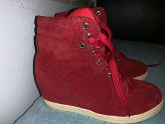 High top red shoes size- 8 women