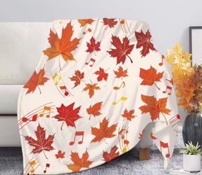 Fall Maple Leaf Throw Blanket for Couch Blanket Hand Washable size XL