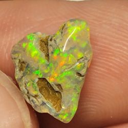 2ctw Colorful Genuine Polished Ethiopian Fire Opal Rough Gemstone 