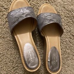 Authentic Silver Coach Heels  