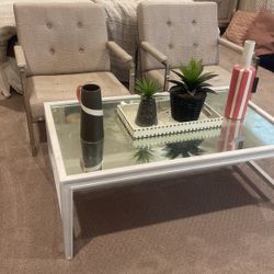 Modern Chairs & Glass Coffee Table!!**
