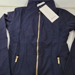 Navy Blue Lululemon Jacket Gold Zipper - Size 2