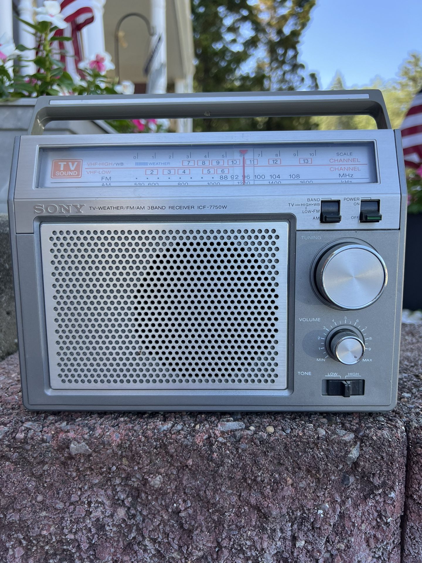 Sony ICF-7750W Portable Radio FM/AM TV-Weather Band Receiver , EC