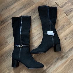 New! Karen Scott Buckled Zip Dress Boots Size 9