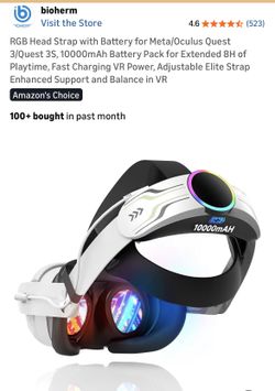 RGB Head Strap W/Battery for Meta/Oculus Quest 3/Quest