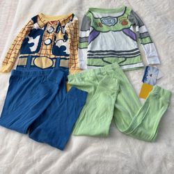 Disney Toy Story Buzz Lightyear and Woody  Long Sleeve Pajama Set, 4T