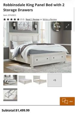 Robbinsdale King Panel Bed with 2 Storage Drawers