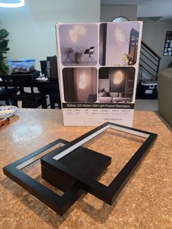 NEW Set of 2 Modern LED Wall Sconces – Black Geometric Wall Lights