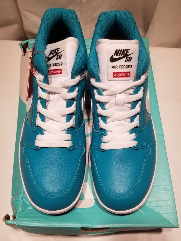 New Nike SB Air Force 2 Low Supreme Blue Size 10