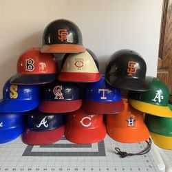 Lot of 13Vintage MLB Classic Plastic Batting Helmets