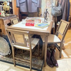 Vintage MCM Stakmore Card Table & Chairs