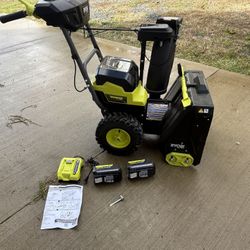 BRAND NEW RYOBI 40V HP BRUSHLESS 22" 2-STAGE CORDLESS SELF PROPELLED SNOW BLOWER 2 BATTERIES CHARGER RETAILS $1510 SELLING FOR $900