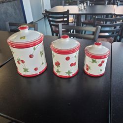 Cherry Canister Set Vintage