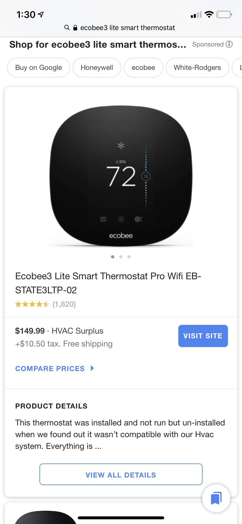 Thermostat ecobee3lte smart
