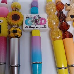 New, Yellow, Handmade Pens, Themed Pens, Cow, Sunflower, 
