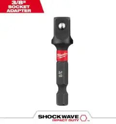 MILWAUKEE - SHOCKWAVE Impact Duty 1/4 in. x 3/8 in. Alloy Steel Square Socket Adapter