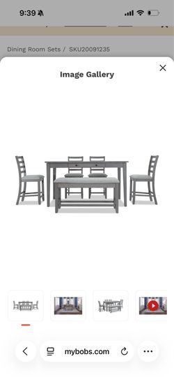 Gray kitchen table comes with an extender 4 chairs and a bench