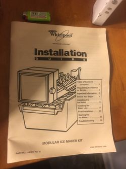 Whirlpool ice maker kit