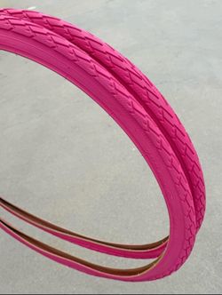2 700x 38c Pink Bicycle Tires Durable Wire Bead Urban Commuter City Bike Tires