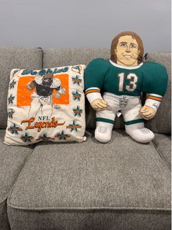 Vintage 1991 NFL Dolphins Dan Marino Tackling Dummy Plush 24” and Legends Pillow