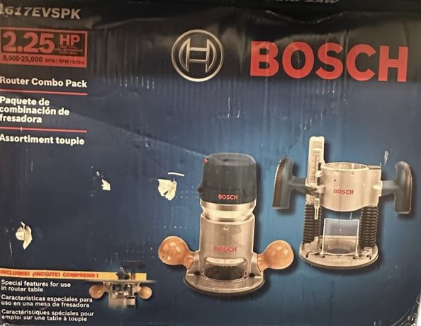 Bosch 1/4-in and 1/2-in 12 -Amp 2.25 - HP Variable Speed Combo Fixed/Plunge Router Hard case