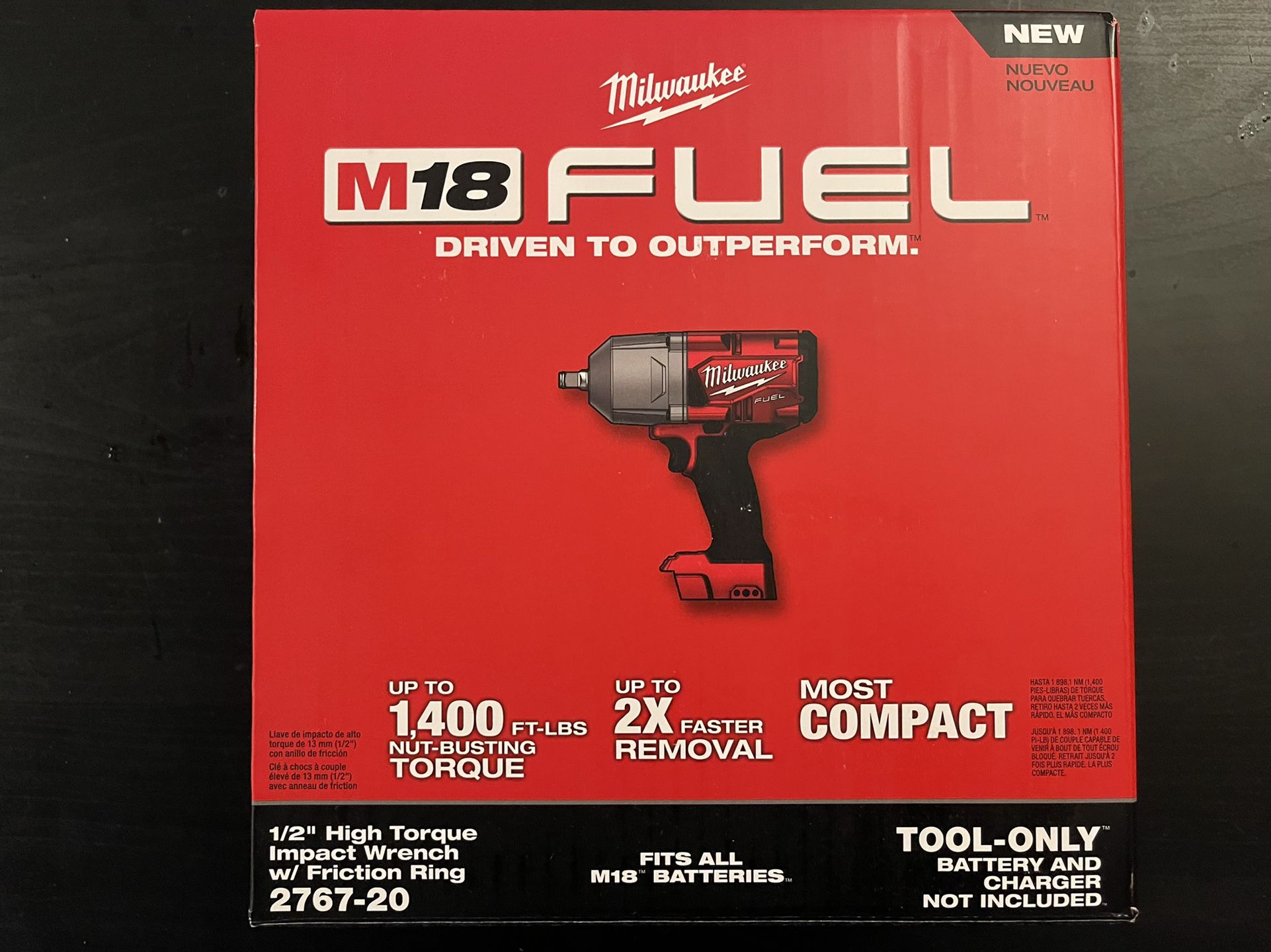 Milwaukee 2767-20 M18 Fuel High Torque 1/2 Impact Wrench With Friction Ring (Tool Only)
