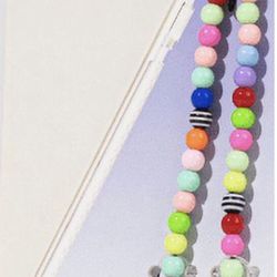 Mokyo  multi color beaded phone charm strap