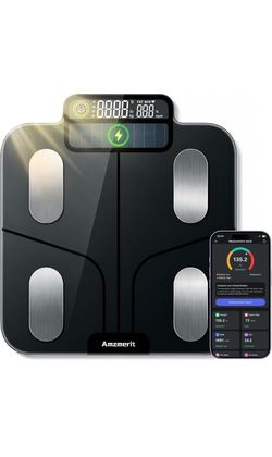 Smart Body Fat Scale – Solar Powered, Bluetooth, 25 Metrics