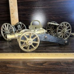 Brass & Wood Cannons & Brass Key Holder 